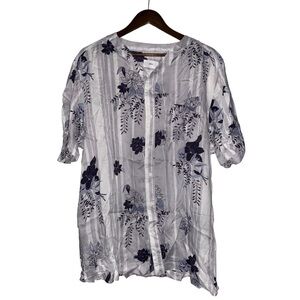 Onio Luca Floral Button Front Short Sleeve Shirt Men 2xl Vacation Tropical Beach